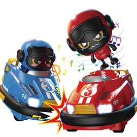 OBEST Remote Controlled Car Toy, Pack of 2 RC Collision Car Super Bumper Car, 360° Drift Stunt Car Scooter with LED Light and Music, Remote Controlled Football Cart, Gifts for Boys and Girls