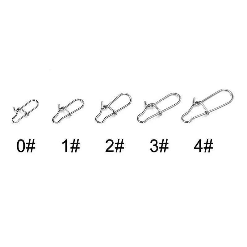 Pack of 200 Fishing Lock Snaps Swivel #0#1#2#3#4 with Box
