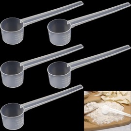 6 PCS Washing Powder Scoop, Protein Scoop, Scoops for Powder, 5 Gram Scoop, Protein Powder Scoop, Plastic Measuring Spoons, for Protein Creatine Liquids Cooking Fitness Kitchen (Transparent)