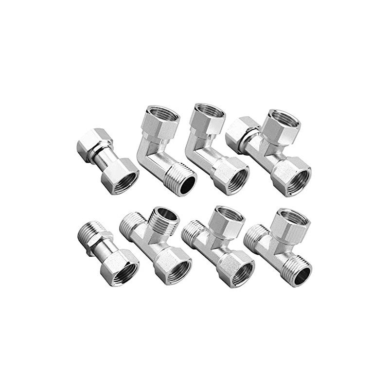 Beduan Stainless Steel 1/2" 3 Way Diverter, 2 Ends Movable