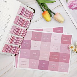 ZIEYOMI- Bible Tabs, Bible Journaling Supplies, Large Print Bible Tabs for Women and Men, 66 Bible Index Tabs Old and New Testament, Bible Accessories, Include 14 Blank Bible Book Study Tabs - Pink