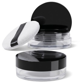 1 Pcs 10g(0.33 oz) Loose Powder Containers, No Leaks Empty Reusable Travel powder container, Portable Makeup Containers with Sponge Puff, Elasticated Net Sifter
