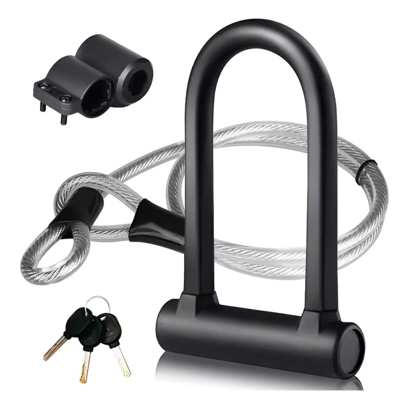 Candado Tipo U Para Bicicleta Seguridad Con 3 Llave 3pcs