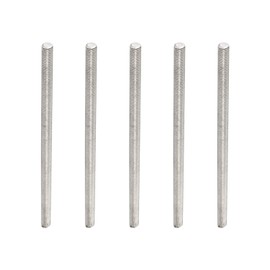 Rebower 5 Pieces Fully Threaded Rod 304 Stainless Steel Rod Bolts [For Hangers and Clamps and U Bolts] - M6 x 120mm Male Thread/Silver Tone