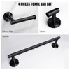 4 Pieces Bathroom Hardware Accessories Set Towel Bar Robe Hooks