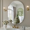 JIINGYO Frameless Oval Mirror, 22"x30" Beveled Oval Bathroom Vanity Mirrors