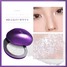 METYSUR ハイライトパウダー パール光 キラキラ ルミナイザー 小顔 自然な立体感 ツヤ肌 ラメ ハイライター 6g プリンセスメイク 01シルバーホワイト