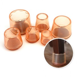 4P transparent scratch prevention Chair cap square-medium
