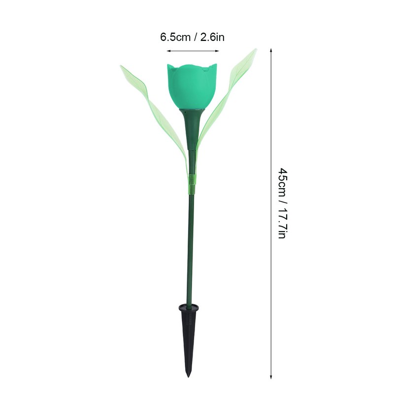 4Pcs Outdoor Solar Power Tulip LED Flower Light Waterproof Garden