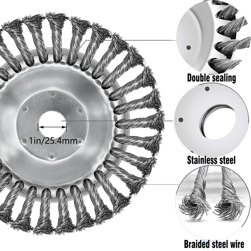 Unbreakable Steel Wire Rotary Brush Cutter Trimmer Head,8 Inch