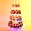 OLACHIKKO Cupcake Stand, 4-Tier Round Cupcake Holder with LED light