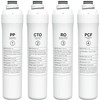 ROPOT 4-Pack Replacement Filter Set Compatible with Bluevua RO100ROPOT RO100ROPOT-UV