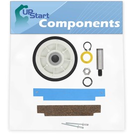 12001541 Drum Support Roller Kit & 306508 Bearing Kit Replacement for Maytag MLE19PRAYW Dryer - Compatible with 303373 Drum Roller Wheel & 306508 Tumbler Bearing Kit Front Glide Rivets and Pad