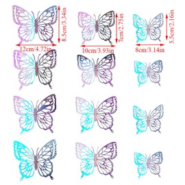 12Pcs Hollow Carved 3D Butterfly Wall Decor Laser Pink Butterfly Decorations Fake Butterflies for Crafts Butterflies Decor Butterflies Decorations Wall Art Home Living Room Bedroom Decor