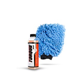 Torque Detail Decon Wash Pack - Decontamination Soap 8oz + Wash Mitt - Surface Strip Wash Car Shampoo - Highly Absorbent Microfiber Chenille Car Wash Mitt Safely Cleans Your Vehicles Entire Surface