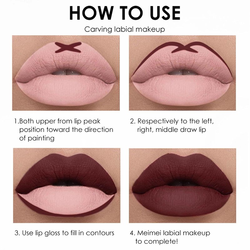Matte Dark Brown Liquid Lipstick for Women - Long Lasting,