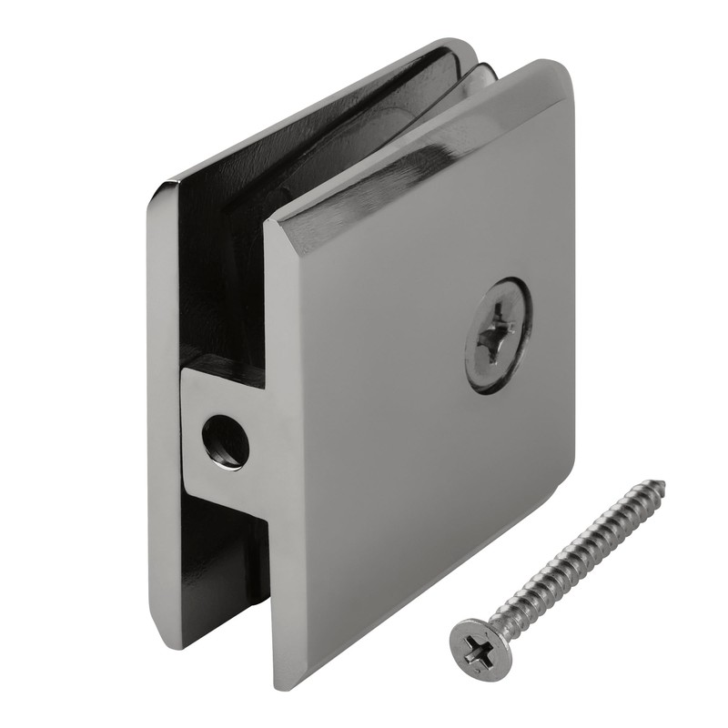 CRL Polished Chrome Beveled Hole-in-Glass Style Wall Mount Heavy-Duty Glass