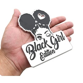 Custom Black Girl Edition Car Badge Emblem Decals - Compatible Vehicles, Doors, Body, Fenders, Trunk - Stylish Dynamic Chrome Look
