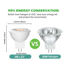 LIDESENMO 4-Pack AC DC 12V LED MR11 Light Bulb 3 Watt G4/GU4/GZ4 Bi-Pin Base 1.4in LED Spot Track Accent Light Lamp Landscape Lights Courtyard Flood Path Paver Lighting Bulbs (Green)