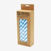 Light Blue Striped Drinking Paper Straws for Birthday Party Wedding