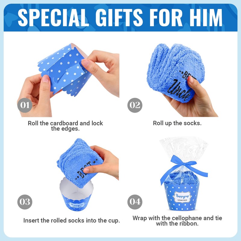 HAPPYPOP Uncle Gifts From Niece Nephew - Best Uncle Socks,