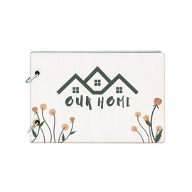 Our Home Keepsake Memory Album with Wooden Cover and Ring Binder