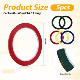 5 rolls Violin Tape Fingerboard, 3mm Instrument Fingering Tape Cello Tape Violin Finger Tape for Beginners Fretboard Orchestral Instruments (5 Colors)