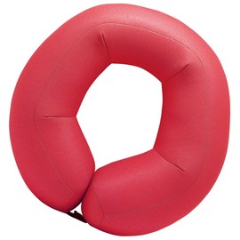 MOGU Bead Cushion, Red Pillow, Neck Pillow, Red (Total Length: Approx. 11.0 inches (28 cm)