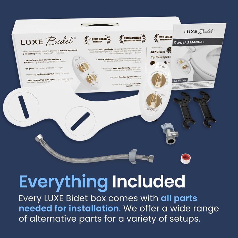 LUXE Bidet NEO 120 - Single Nozzle, Self-Cleaning, Non-Electric Bidet