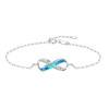 KristLand Women's 925 Sterling Silver Bracelet/Infinity Bracelet/Love Eternity Bracelet/Inlaid Opal/Jewellery