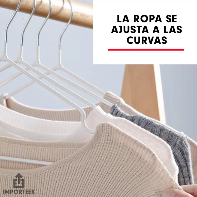 Importeek 20 Ganchos Ropa Alambre Acero Inoxidable Forrado Tintoreria