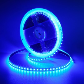 GOMING DC 24V 32.8ft(10M) Blue LED Strip Light 1200LEDs SMD2835 90W High Brightness No-Waterproof IP20 Flexible Ribbon for Garden Backyard Hallways Stairs Decoration Lighting(No Power Supply)
