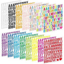 1470 Letter Stickers 15 Sheets Alphabet Stickers Number Small 1 Inch Vinyl Self-Adhesive Stick on Letters for Scrapbooking Water Bottles Cup DIY Crafts Sign Labels Notebook Mailbox (15, Multicolor)