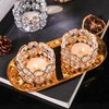 ALSOLIFE Crystal Tea Light Candle Holders，Gold Candlestick Holders for Wedding