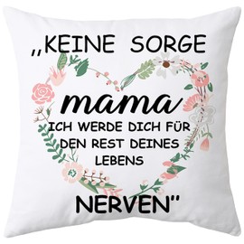 Shoppawhile Geschenke für Mama zum Geburtstag Muttertag Mama Geschenk Weiß Kissenbezug 45x45cm Muttertagsgeschenk Weihnachten Geschenk für Mütter