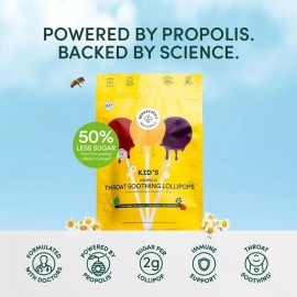 Beekeeper's Naturals Kids' Throat Soothing Lollipops Immune Support with Propoli