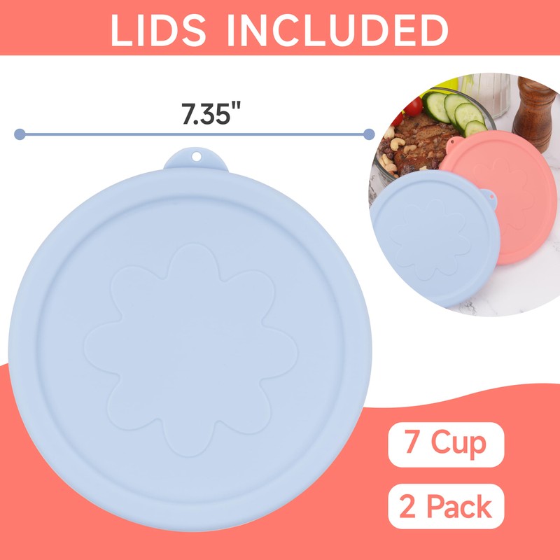 LUVCOSY 7 Cup Silicone Replacement Lids Storage Cover for Anchor