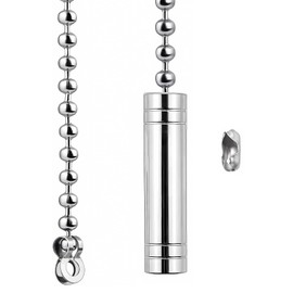 NewZC Light Pull Handle Bathroom Light Pull Cord Handle Chrome Light Pull Cord with 85cm Bead Chain Pull Cord for Illuminated Switches Fans and Blinds (Silver)