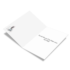 NobleWorks - Funny Get Well Card for Hospital - Cartoon Surgery, Feel Better Greeting - Ear Worm Operation C3670GWG