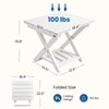 Leafory 2-Tier Folding Outdoor Side Table, Heavy Duty HDPE Patio