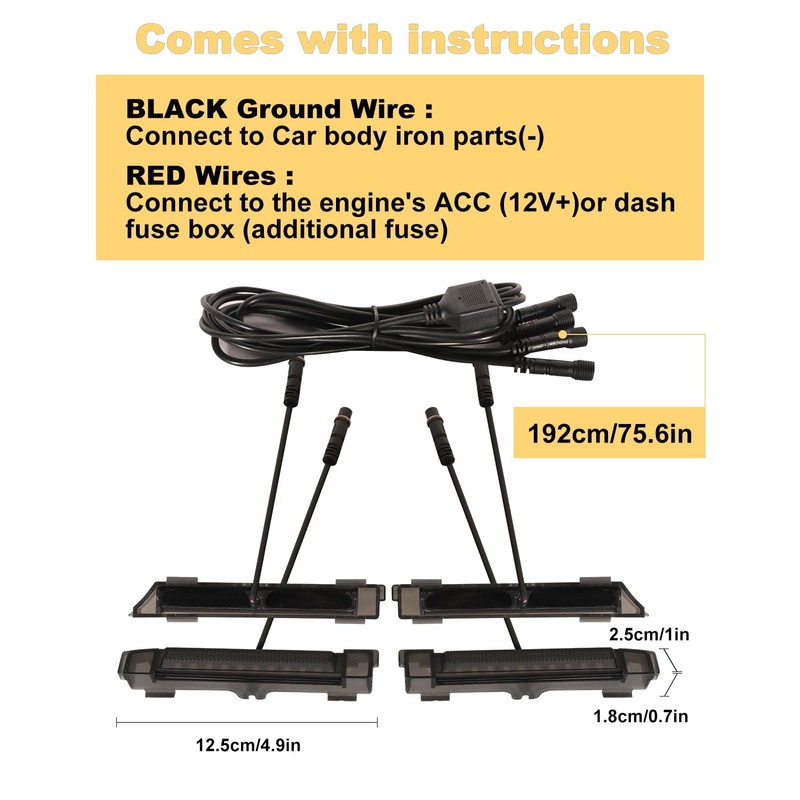 OKLSG Front Bumper LED Grill Lights for 2024 2023 2022