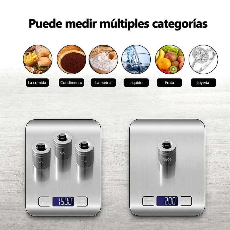 Báscula Digital de Cocina,Báscula de Cocina Digital de Acero Inoxidable,