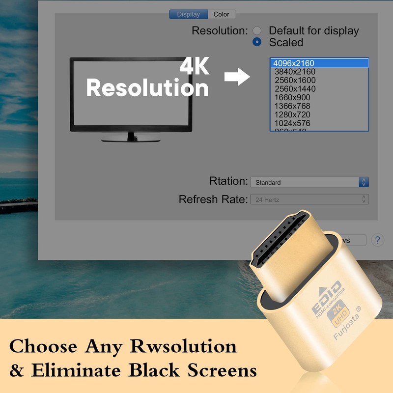 Dummy Plug Headless Ghost Display Emulator Premium Aluminium PC HDMI-Compatible