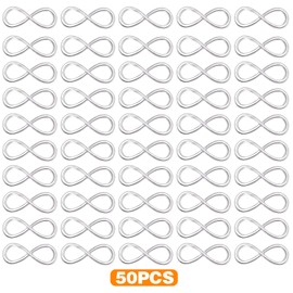BronaGrand 50 Pieces Silver Infinity Symbol Connector Charms Alloy Infinity Pendants for DIY Necklace Bracelet Jewelry Making Accessories, 31 mm x 12.5 mm