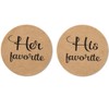 80-Pack- 2” Kraft his Favorite & her Favorite Wedding Stickers,