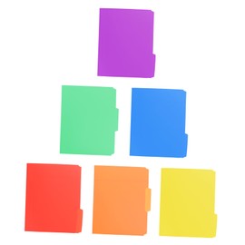 TEHAUX 6Pcs Colored Plastic File Folders Document Organizer for Office School Home Smooth Edges Lightweight for Test Paper Document Storage