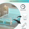 Gohapnis Full Size Bed Frame with Headboard and Footboard,White Metal