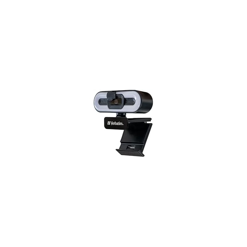 Verbatim Webcam con micrófono e iluminación, cámara Externa para Ordenador