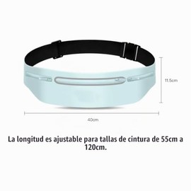 Cangurera Deportiva Ultra Delgada Impermeable, Cinturón de Running Ajustable con 3 Bolsillos y Tira Reflectante, Riñonera Invisible para Celular (Negr
