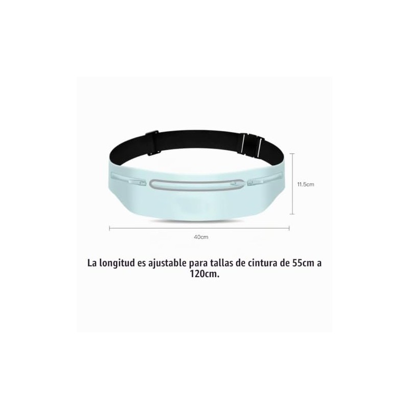 Cangurera Deportiva Ultra Delgada Impermeable, Cinturón de Running Ajustable con